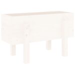 Jardinière blanc 62x30x38 cm bois massif de pin – Image 4