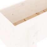 Jardinière blanc 62x30x38 cm bois massif de pin – Image 5