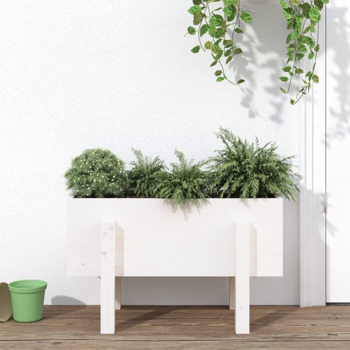 VXL8720845809324_m_en_hd_1.jpg Jardinière blanc 62x30x38 cm bois massif de pin – Image 1