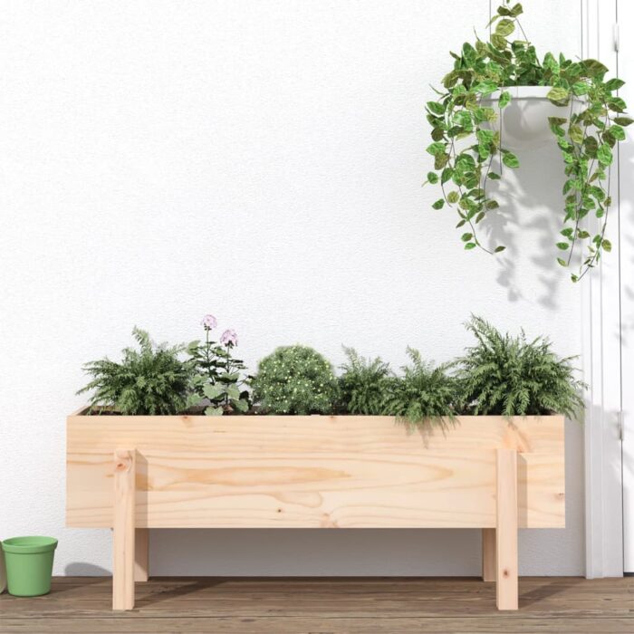 Lit surélevé de jardin 101x30x38 cm bois de pin massif – Image 1