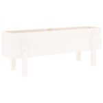 Lit surélevé de jardin blanc 101x30x38 cm bois de pin massif – Image 2