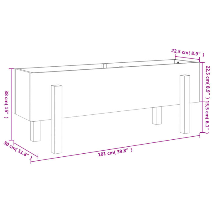Lit surélevé de jardin 101x30x38 cm bois douglas massif – Image 7