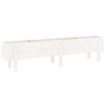 Lit surélevé de jardin blanc 160x30x38 cm bois de pin massif – Image 2