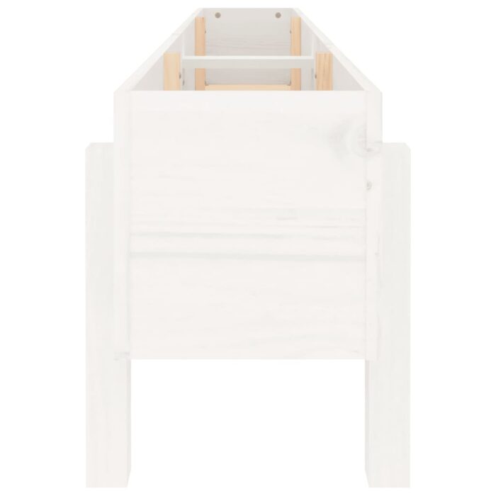 Lit surélevé de jardin blanc 160x30x38 cm bois de pin massif – Image 3
