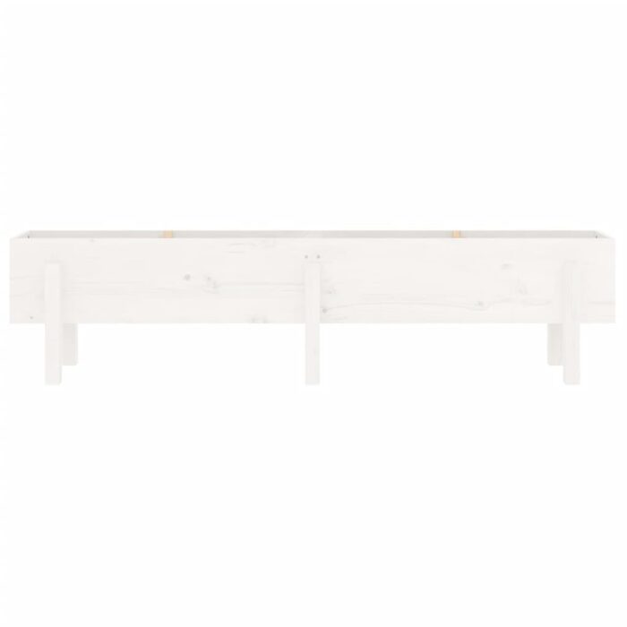 Lit surélevé de jardin blanc 160x30x38 cm bois de pin massif – Image 4