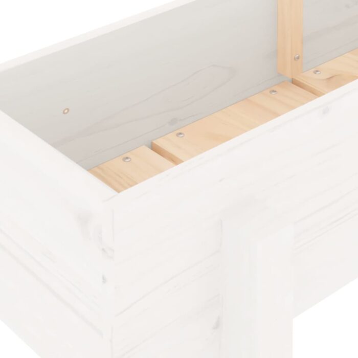 Lit surélevé de jardin blanc 160x30x38 cm bois de pin massif – Image 5