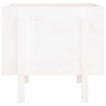 Jardinière blanc 62x50x57 cm bois massif de pin – Image 2