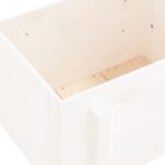 Jardinière blanc 62x50x57 cm bois massif de pin – Image 5