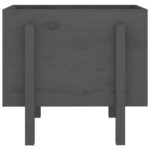 Jardinière gris 62x50x57 cm bois massif de pin – Image 2