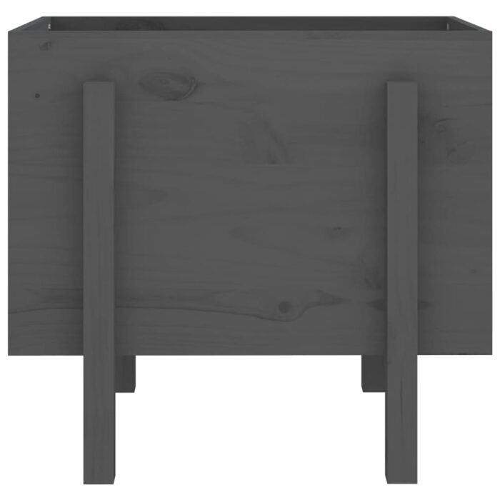 Jardinière gris 62x50x57 cm bois massif de pin – Image 2