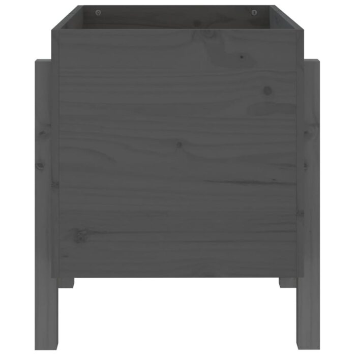 Jardinière gris 62x50x57 cm bois massif de pin – Image 3