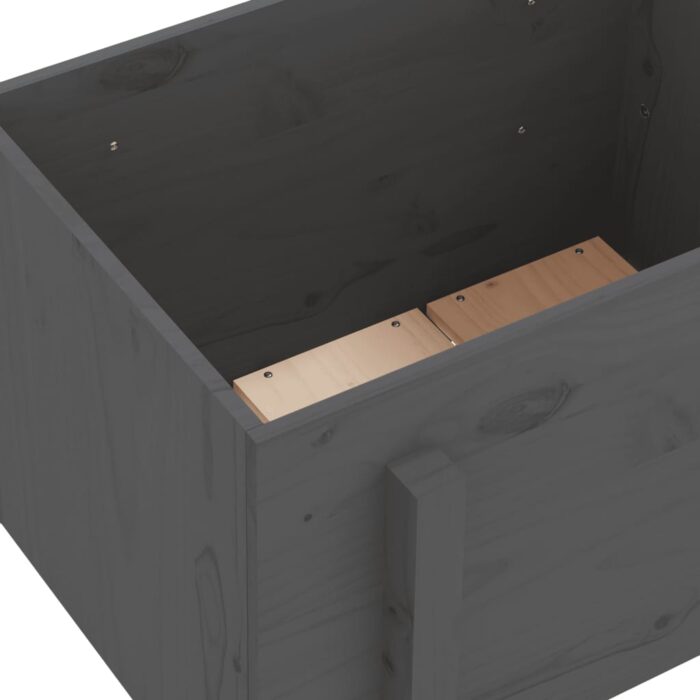 Jardinière gris 62x50x57 cm bois massif de pin – Image 5