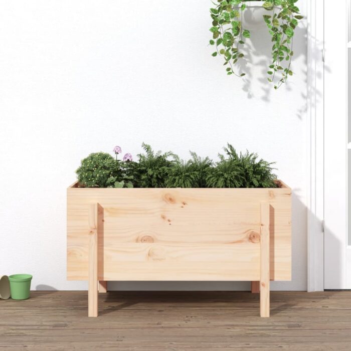 Lit surélevé de jardin 101x50x57 cm bois de pin massif – Image 1