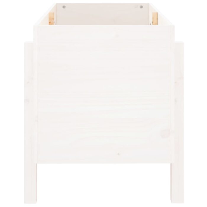 Lit surélevé de jardin blanc 101x50x57 cm bois de pin massif – Image 2