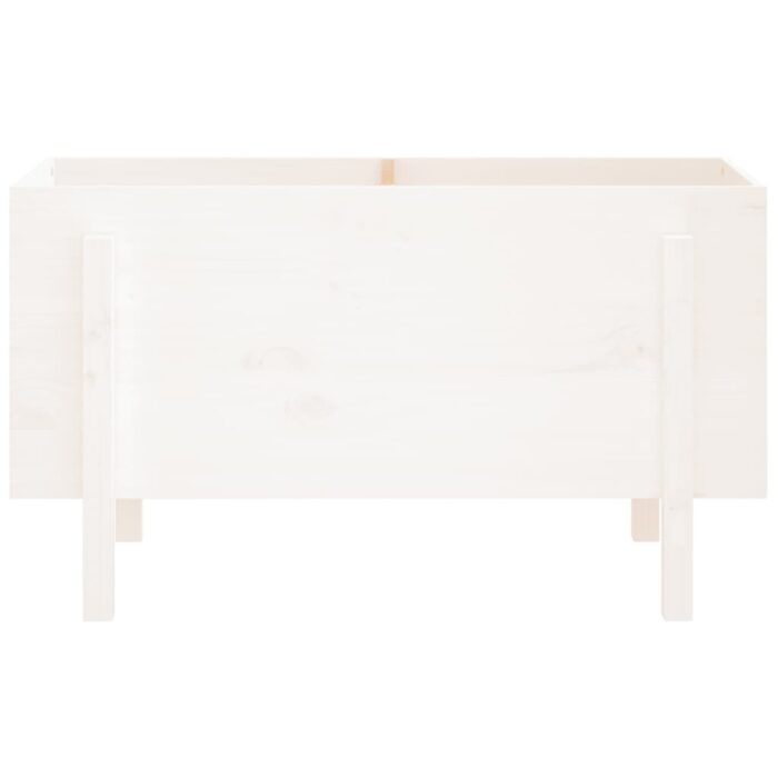 Lit surélevé de jardin blanc 101x50x57 cm bois de pin massif – Image 3