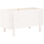 Lit surélevé de jardin blanc 101x50x57 cm bois de pin massif – Image 4