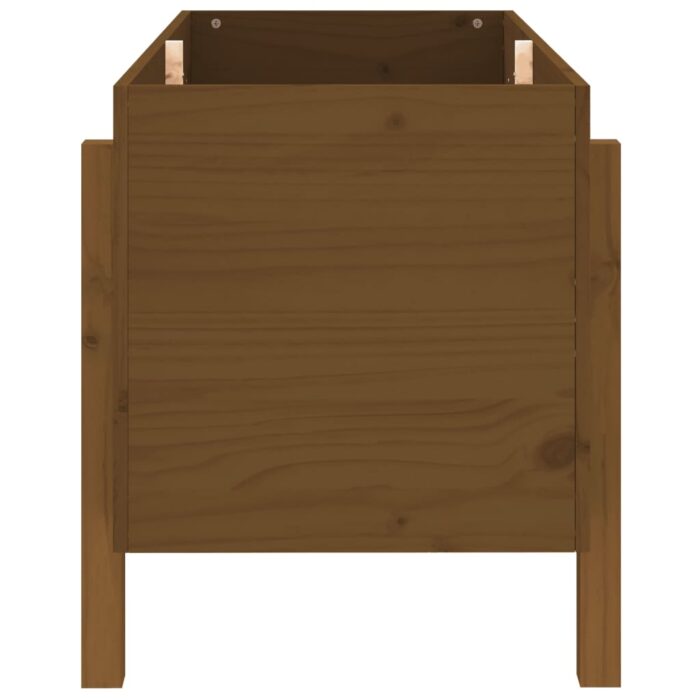 Lit surélevé de jardin brun miel 101x50x57cm bois de pin massif – Image 2