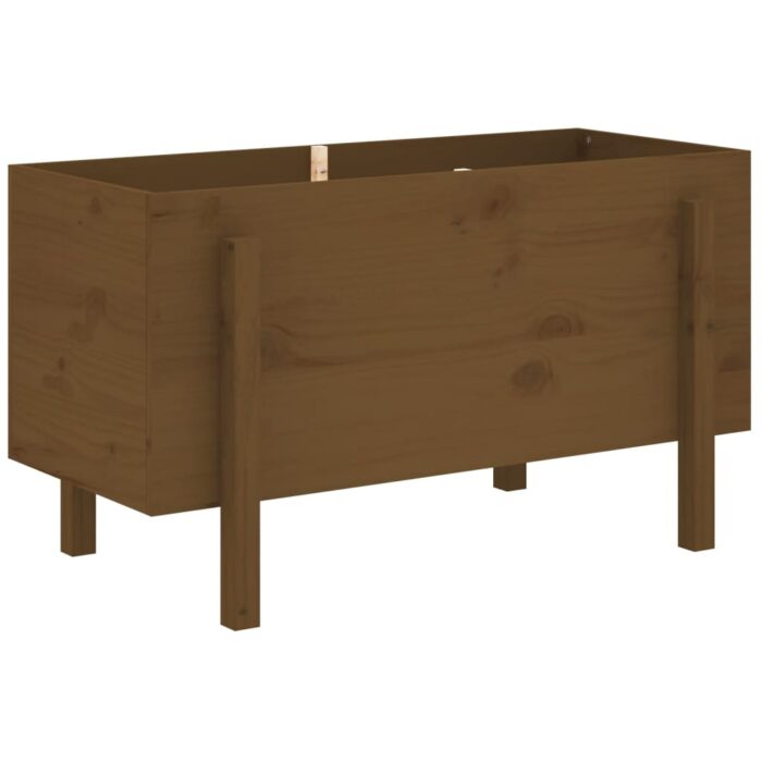 Lit surélevé de jardin brun miel 101x50x57cm bois de pin massif – Image 4