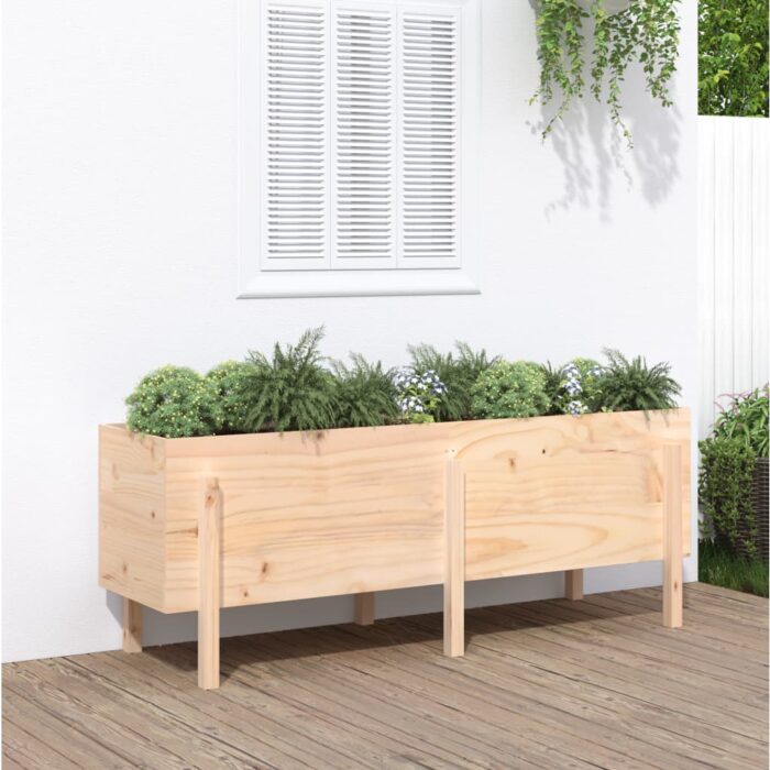 Lit surélevé de jardin 160x50x57 cm bois de pin massif – Image 1