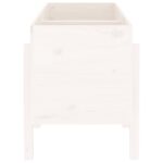 Lit surélevé de jardin blanc 121x50x57 cm bois de pin massif – Image 2