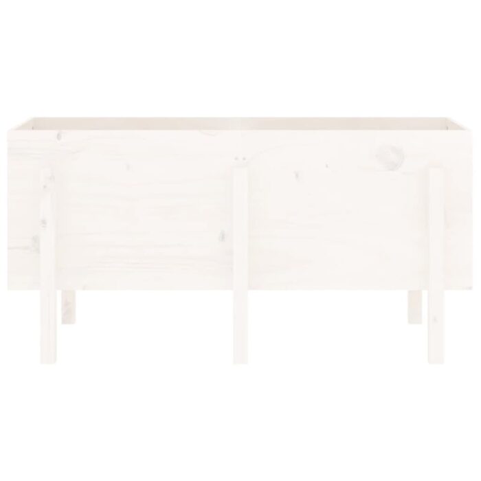 Lit surélevé de jardin blanc 121x50x57 cm bois de pin massif – Image 3
