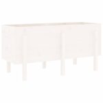 Lit surélevé de jardin blanc 121x50x57 cm bois de pin massif – Image 4
