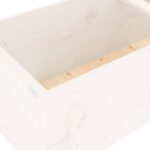 Lit surélevé de jardin blanc 121x50x57 cm bois de pin massif – Image 5
