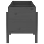 Lit surélevé de jardin gris 121x50x57 cm bois de pin massif – Image 2