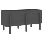 Lit surélevé de jardin gris 121x50x57 cm bois de pin massif – Image 4