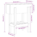 Jardinière blanc 62x30x69 cm bois massif de pin – Image 7