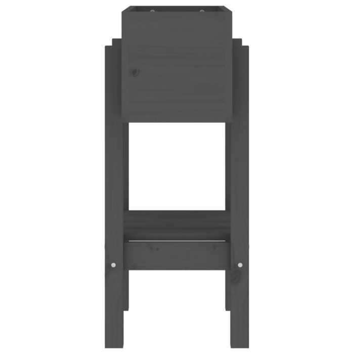 Jardinière gris 62x30x69 cm bois massif de pin – Image 3