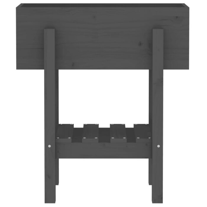 Jardinière gris 62x30x69 cm bois massif de pin – Image 4
