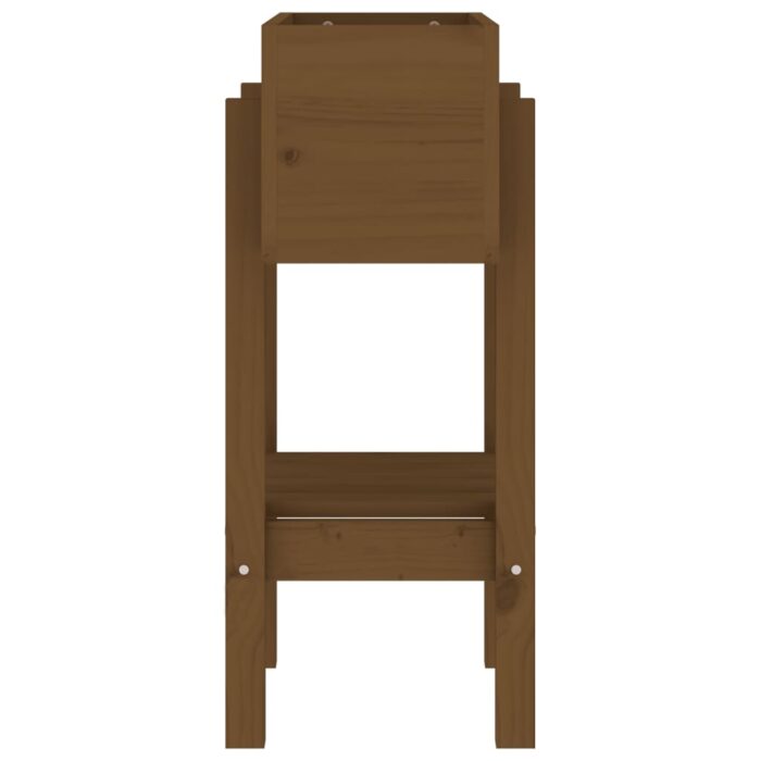 Jardinière marron miel 62x30x69 cm bois massif de pin – Image 3