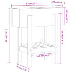 Jardinière marron miel 62x30x69 cm bois massif de pin – Image 7