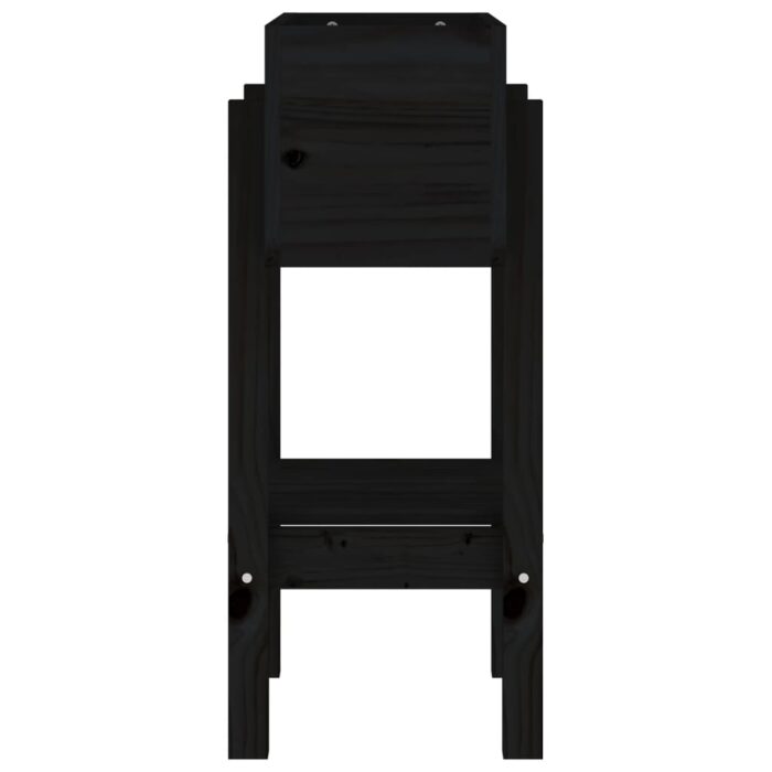 Jardinière noir 62x30x69 cm bois massif de pin – Image 3