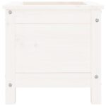 Jardinière blanc 40x40x39 cm bois massif de pin – Image 4