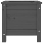 Jardinière gris 40x40x39 cm bois massif de pin – Image 3