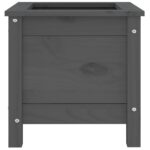 Jardinière gris 40x40x39 cm bois massif de pin – Image 4