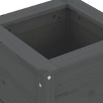 Jardinière gris 40x40x39 cm bois massif de pin – Image 5