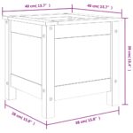 Jardinière gris 40x40x39 cm bois massif de pin – Image 7