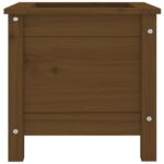 Jardinière marron miel 40x40x39 cm bois massif de pin – Image 4
