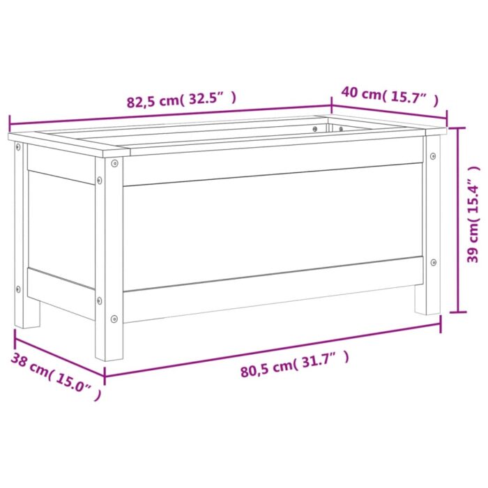 Jardinière 82,5x40x39 cm bois de pin massif – Image 7