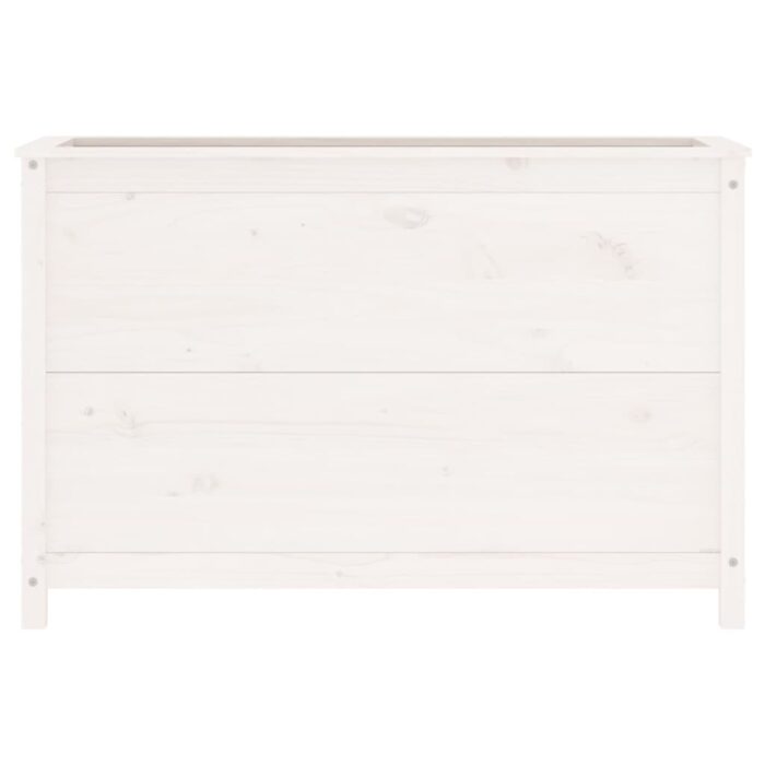 Lit surélevé de jardin blanc 119,5x40x78 cm bois de pin massif – Image 2