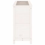 Lit surélevé de jardin blanc 119,5x40x78 cm bois de pin massif – Image 3