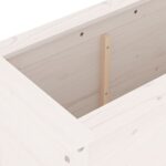 Lit surélevé de jardin blanc 119,5x40x78 cm bois de pin massif – Image 5