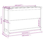 Lit surélevé de jardin blanc 119,5x40x78 cm bois de pin massif – Image 7