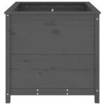 Jardinière gris 82,5x82,5x78 cm bois massif de pin – Image 3