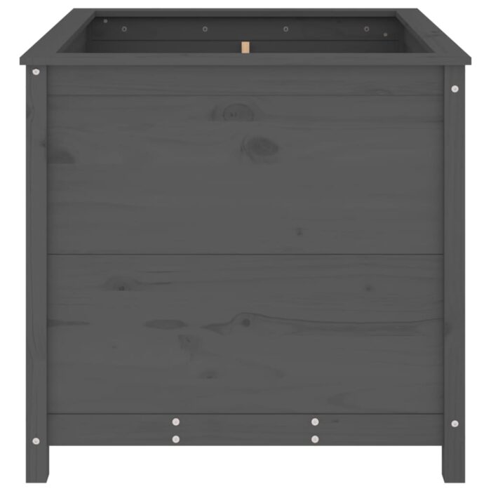 Jardinière gris 82,5x82,5x78 cm bois massif de pin – Image 3