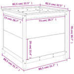 Jardinière gris 82,5x82,5x78 cm bois massif de pin – Image 7