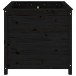 Jardinière noir 82,5x82,5x78 cm bois massif de pin – Image 2